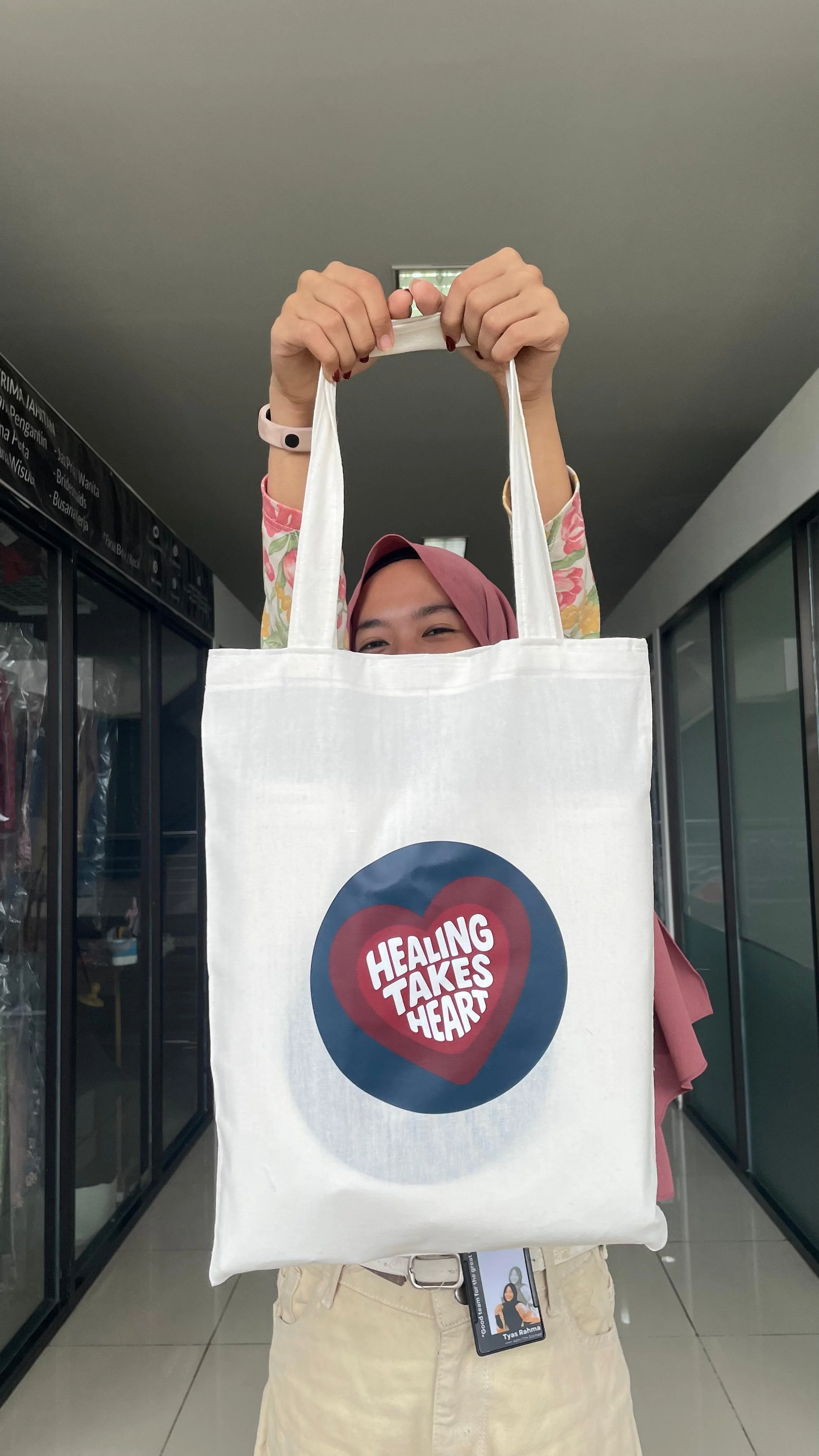 Tote Bag Kanvas Healing Takes Heart - Tyas Rahma